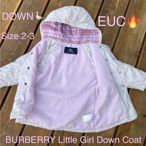 Burberry ⭐️HOST PICK⭐️Pink Nova Check Down Coat💕EUC🔥Toddler💕2-3